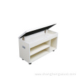 Shoe cabinet with seat cushion and partition